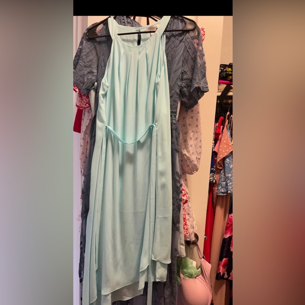 White House Black Market Blue Green Flowy Dress